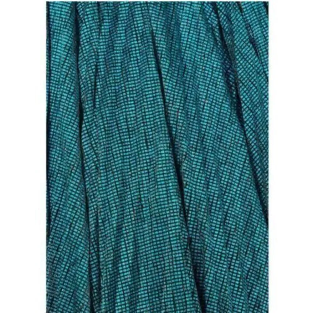 Forte Forte Kaftan Dress Pleated Lame Tulle Emerald Blue Metallic‎ Size 4 - Picture 7 of 16
